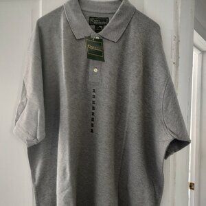 grey polo shirt